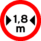 Placas de trânsito largura máxima permitida R-16