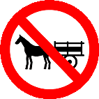 Placas de trânsito proibido transito de veículos de tração animal R-11