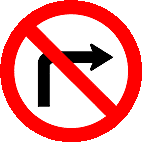 Placas de trânsito proibido virar a direita R-4b