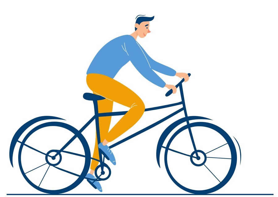 bicicleta personagem masculino sozinho verão ou primavera ciclismo atividade estilo
