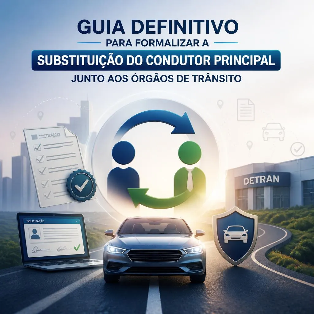 Infográfico sobre substituição do condutor principal nos órgãos de trânsito.