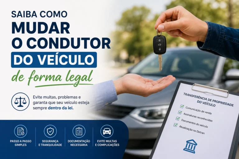 Guia sobre como mudar o condutor do veículo legalmente.