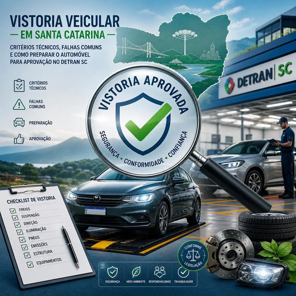 vistoria veicular em santa catarina critérios⁤ técnicos, falhas comuns e⁢ como‌ preparar o ⁢automóvel para aprovação no‍ detran sc